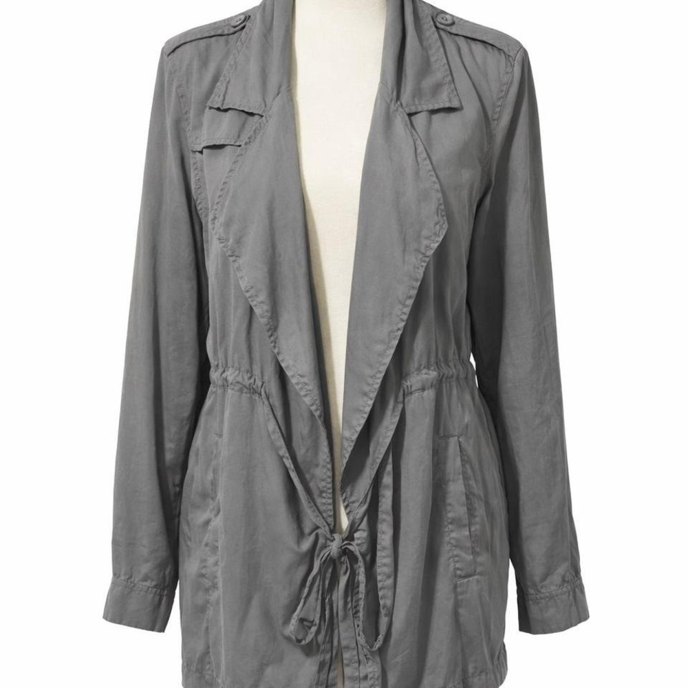 hinge Gray Utility Jacket with Drawstring Waist